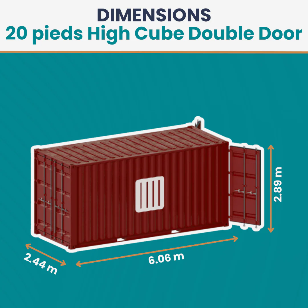 Conteneur 20 Pieds High Cube Double Door Occasion – Image 3
