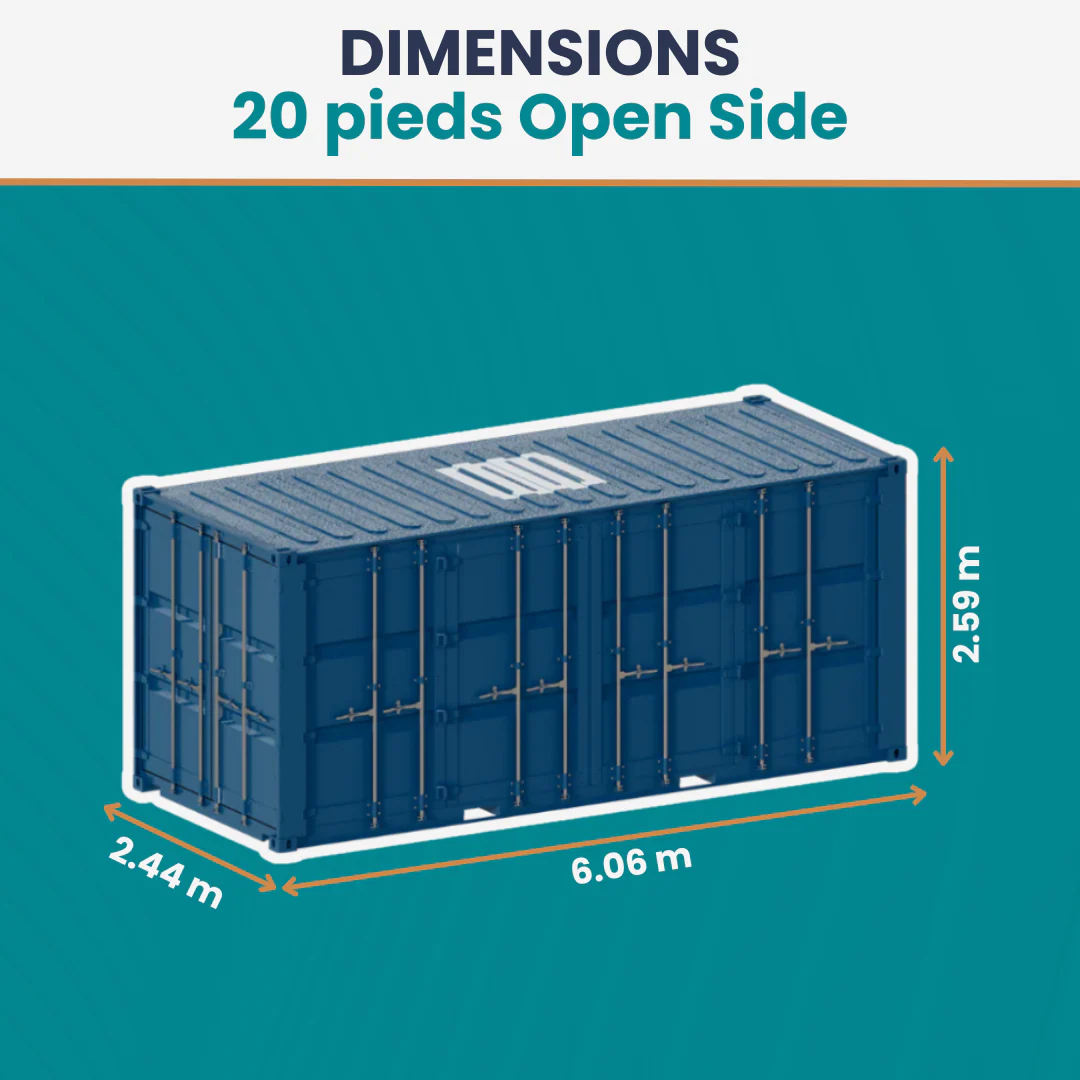 Conteneur 20 Pieds DRY Open Side